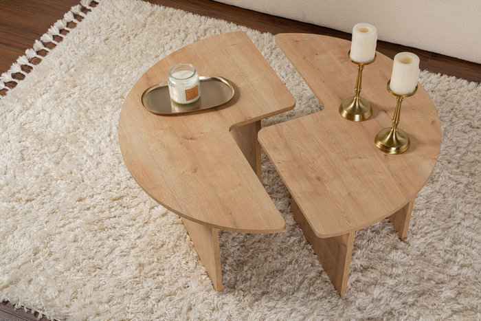 Nordure Moira Mesa de centro Roble Ø90 cm